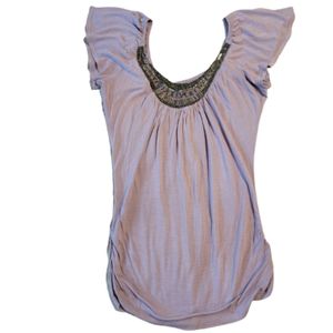 Charlotte Russe Women's suze: small lavender short sleeve blouse